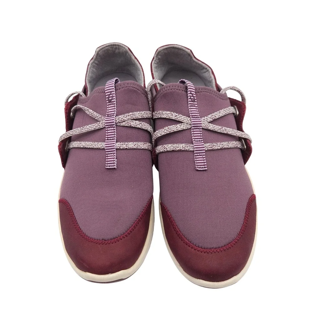Olukai Miki Li‎ (Womens 8) Plum Purple Lace Up Slip On Shoes Sneaker Lightweight